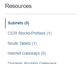 VCN resources